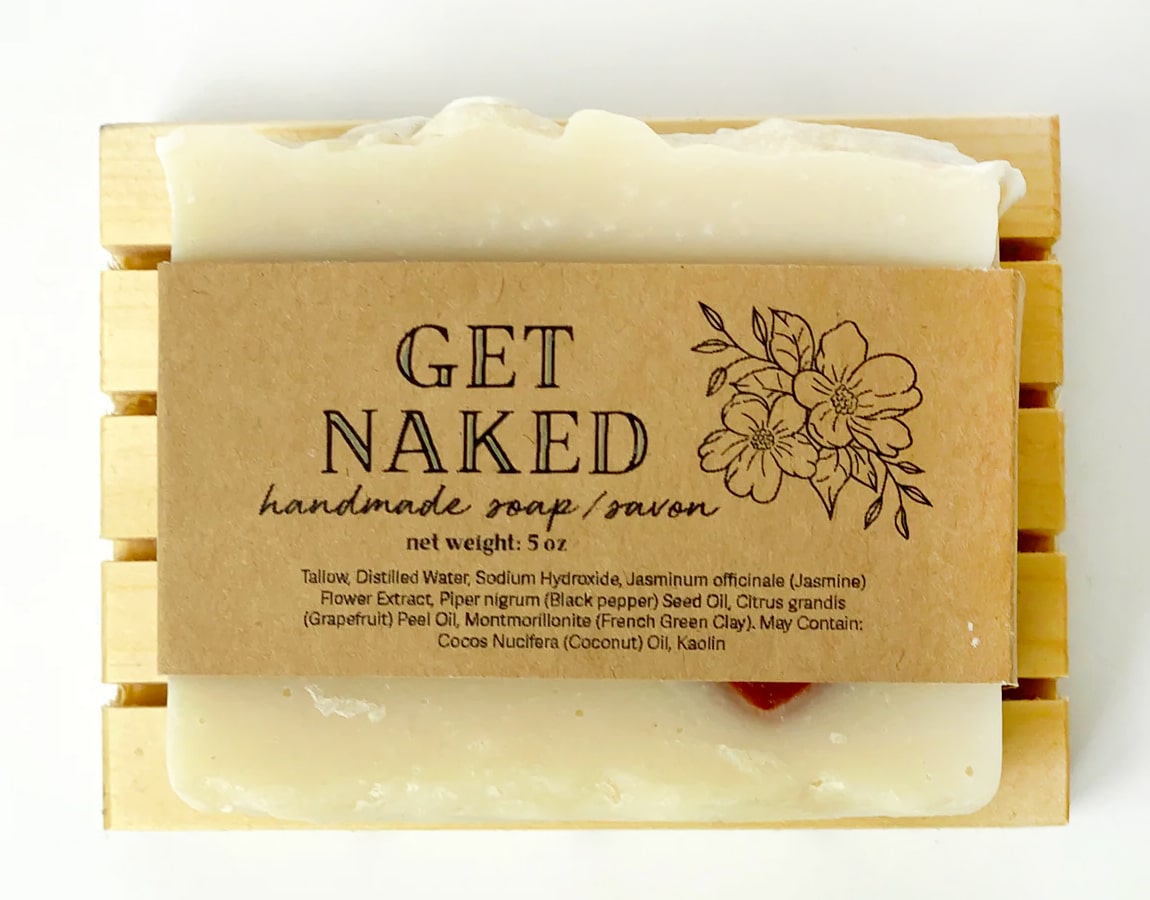 Get Naked soap label design